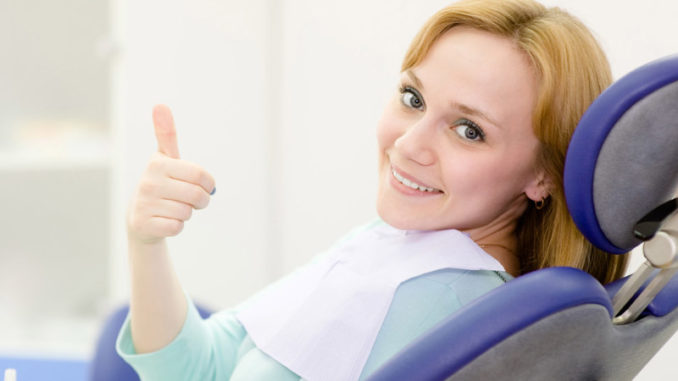 young girl in the dental clinic