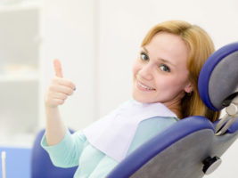 young girl in the dental clinic